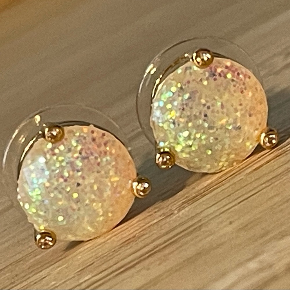 Kate Spade Glitter Round Opaque Earrings